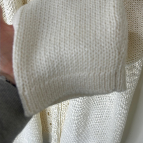 J. JILL Cream Open Knit Long Cardigan Size XL Petite - Picture 7 of 15